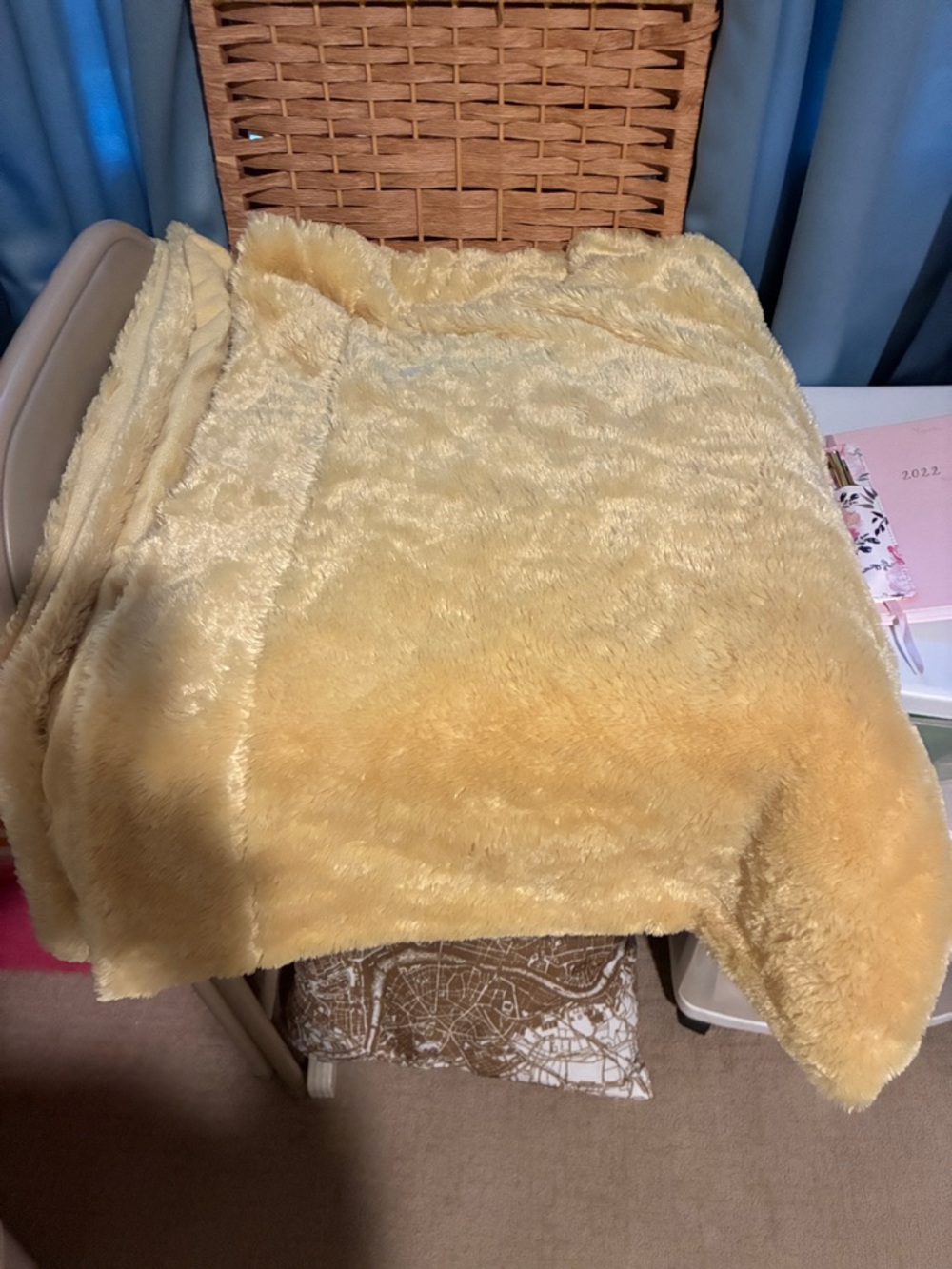 Plush Faux Fur Throw Blanket - Buttercup Yellow